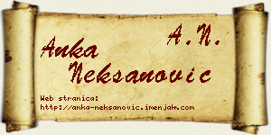 Anka Nekšanović vizit kartica